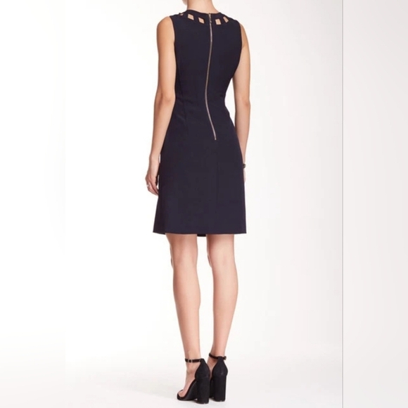 Eliza J Cutout Flare Sheath Dress Black Size 2 Elegant Modern - Picture 4 of 15